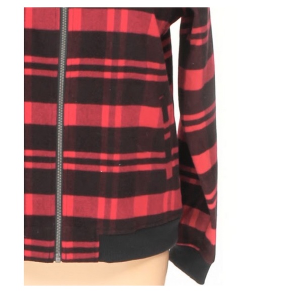 Columbia Red and Black Plaid Full-Zip Up Jacket - Picture 6 of 8